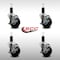 Service Caster 3.5'' SS Soft Rubber Swivel 1-1/4'' Expanding Stem Caster Set with Brake, 4PK SCC-SSEX20S3514-SRS-TLB-114-4 - alternate 4